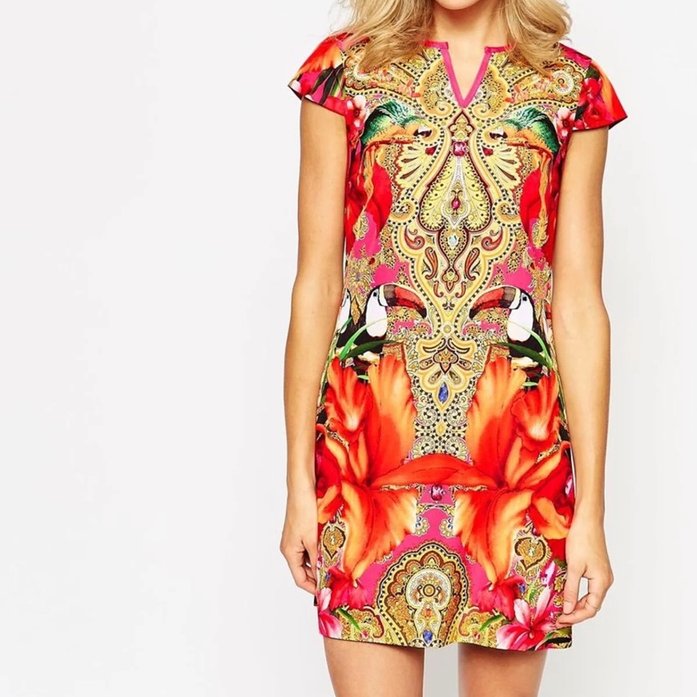 TED BAKER Aalia Toucan Print Paisley Tunic Dress - Ted’s size 2 (US size 6)